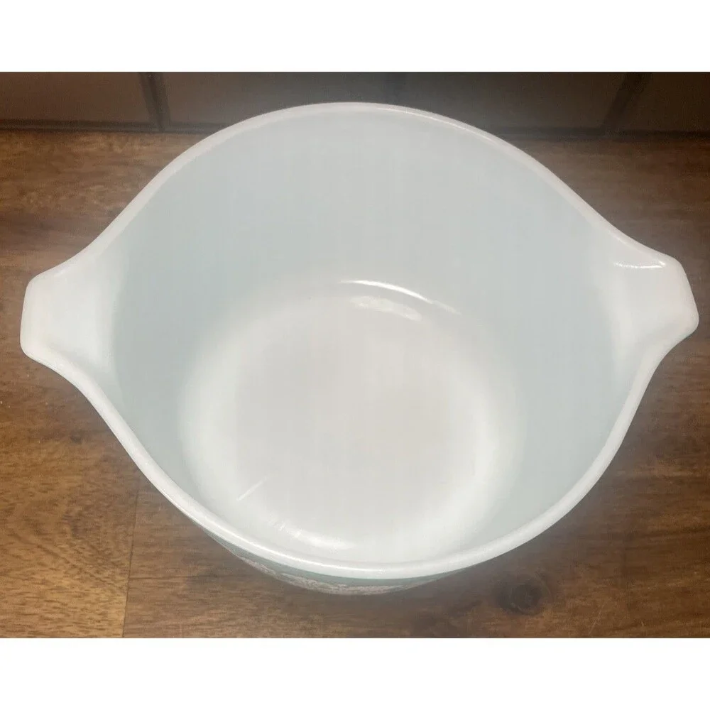 Vintage PYREX #473 Turquoise Blue Amish Butterprint 1 QT Casserole Dish No Lid